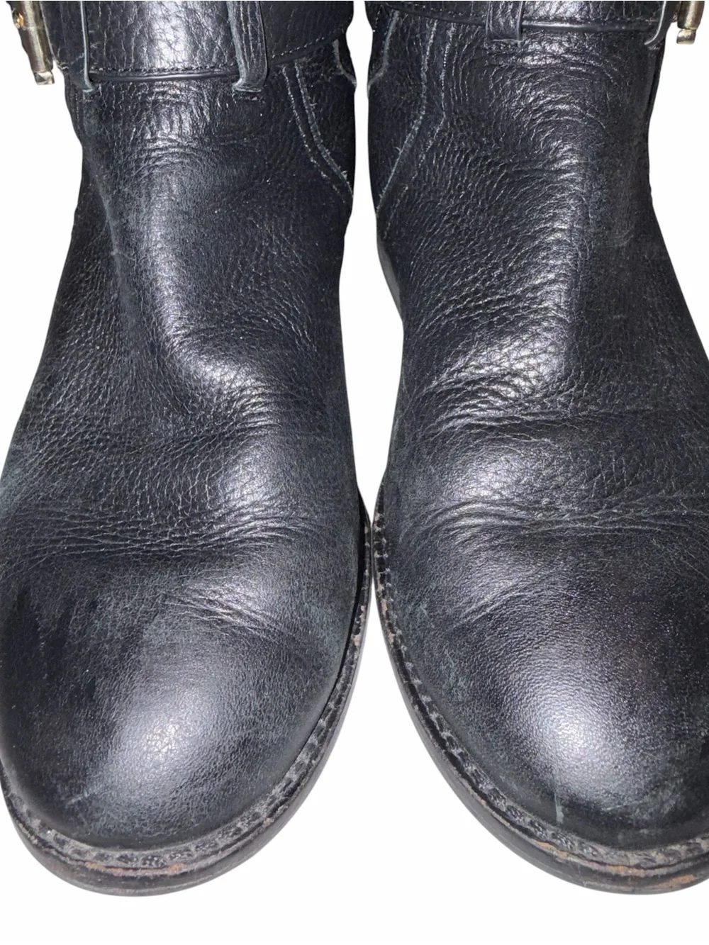 Tory Burch Black Pebbled Leather Teresa Tall Riding Boots Shoes size 6
